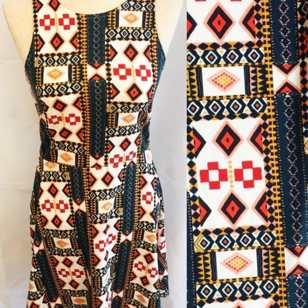 H & M Dress Aztec Skater Dress Small